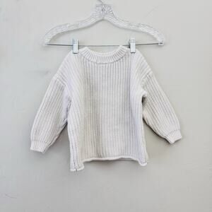 Forever French Cream Knit Pullover Sweater Girls Size 4-5 Year